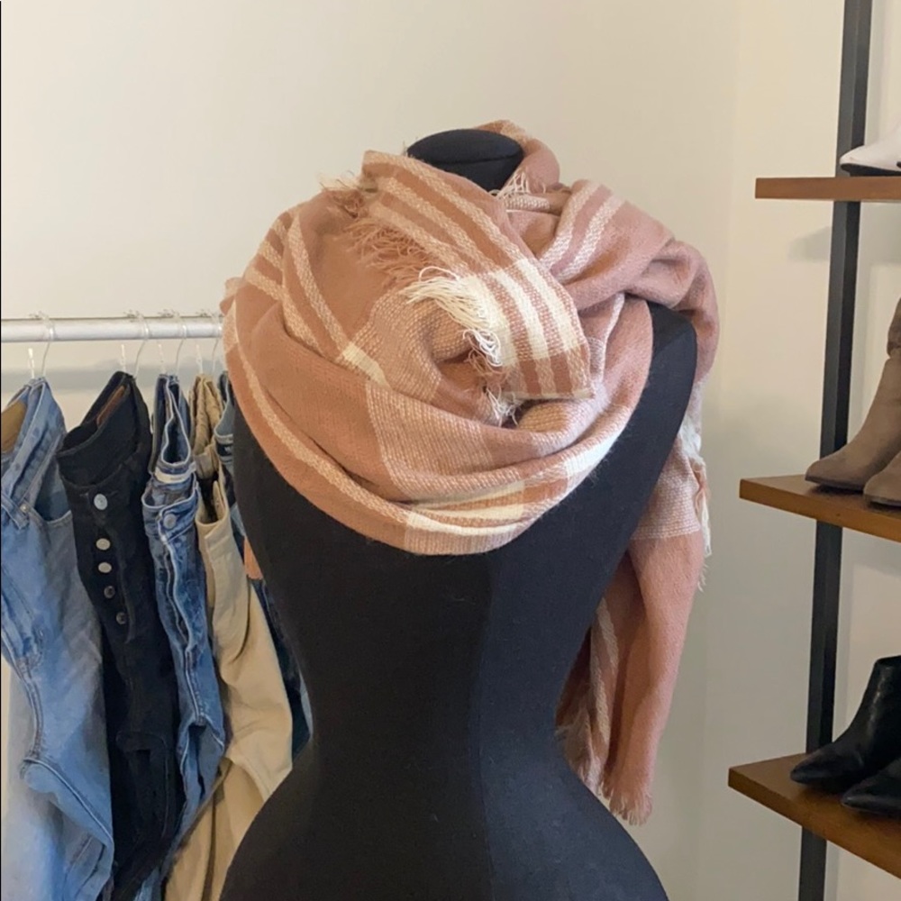 Pink & White Winter Scarf
